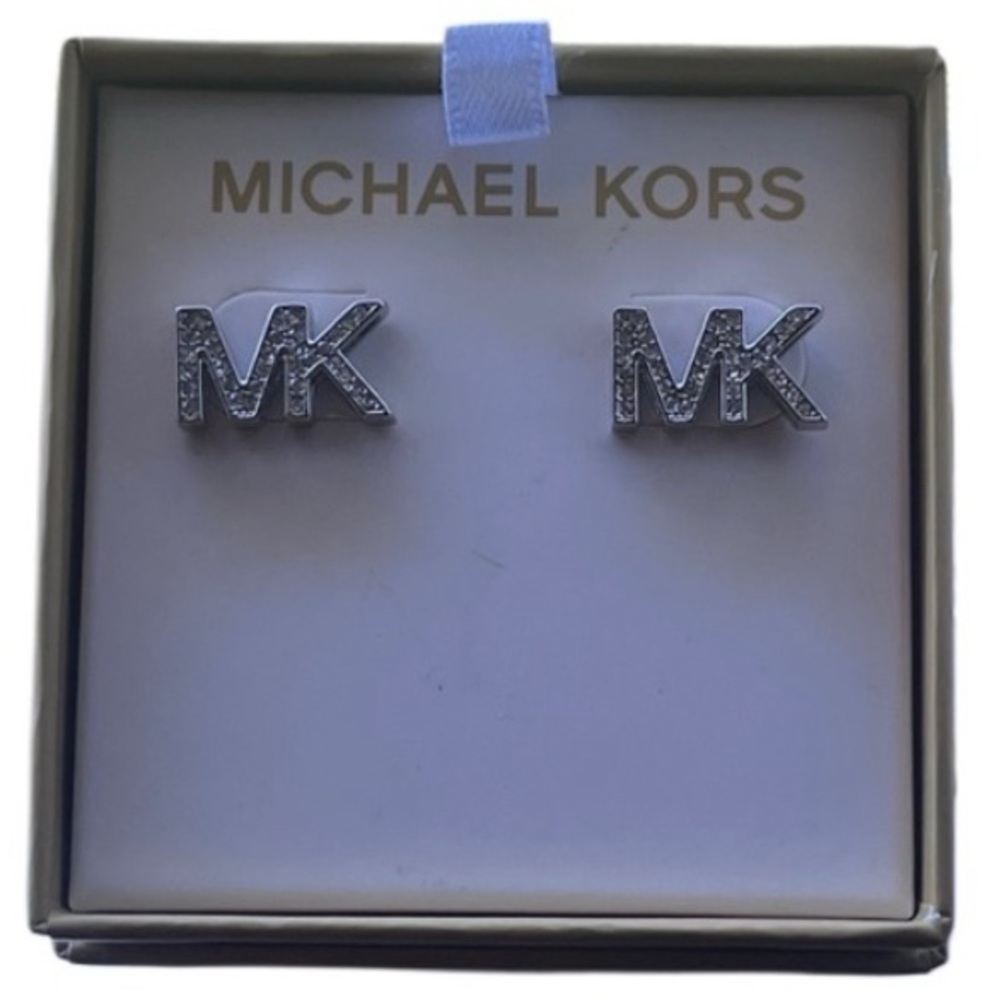 Michael Kors Silver MK earrings